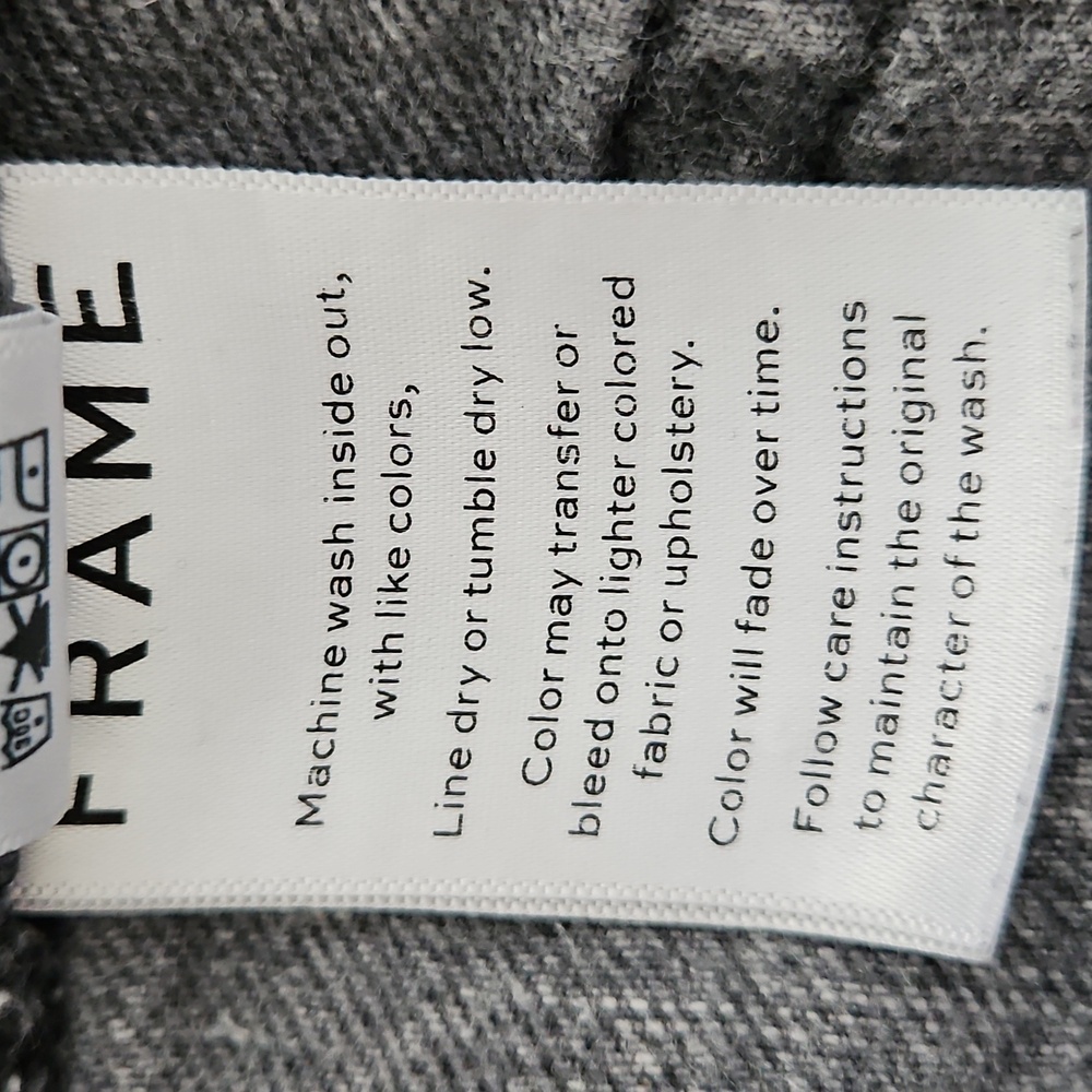 Frame Le Original Black Gray Acid Wash Cropped Jeans Size‎ 26 - Picture 15 of 16